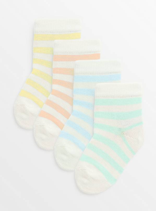 Pastel Stripe Socks 4 Pack  6-12 months